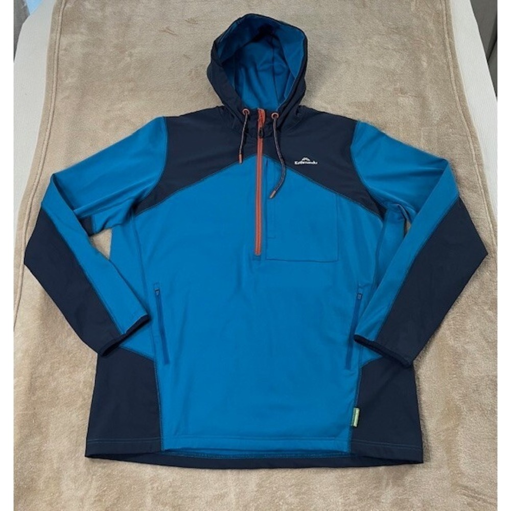 Kathmandu 1/2 Zip Pullover Men's Size XL‎ Blue Pocket-company logo EUC